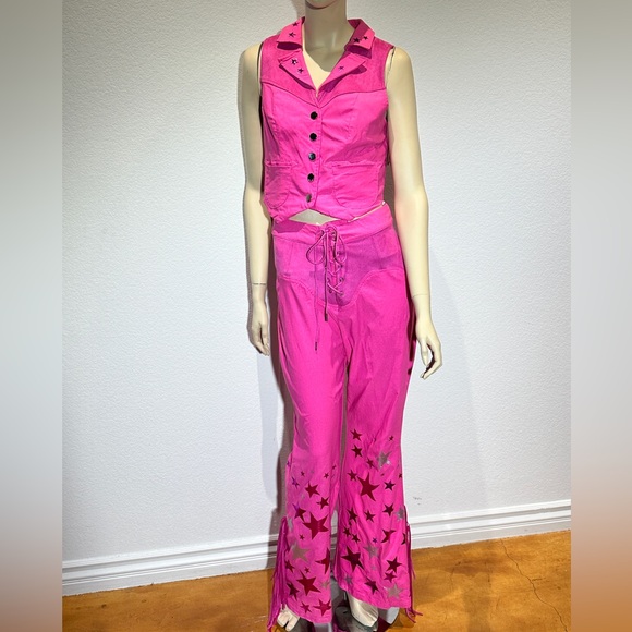 rebel love Pants - The Barbie Movie costume women’s medium pink cowgirl Halloween custom